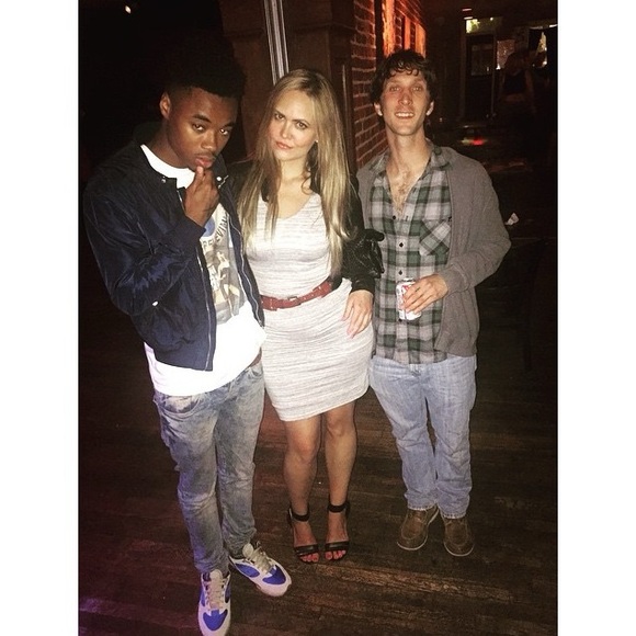 Banana Republic Grey and White, Ruched, V-Neck, Body Con Dress, Size Medium - Picture 15 of 17